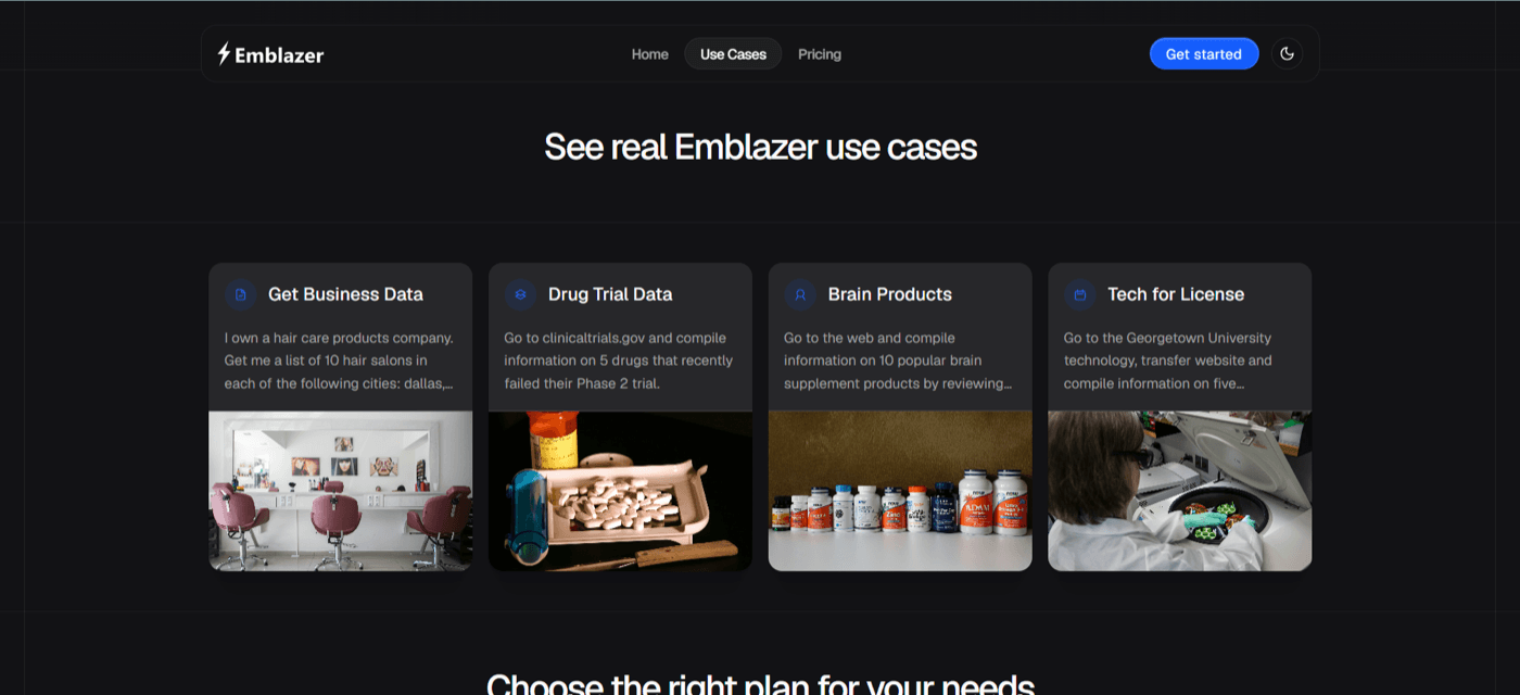 Emblazer.ai product screenshot